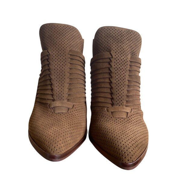 Vince Camuto Womens 9.5M Erylana Bootie Dark Caramel Suede Pointed Toe New NIB - Picture 4 of 16